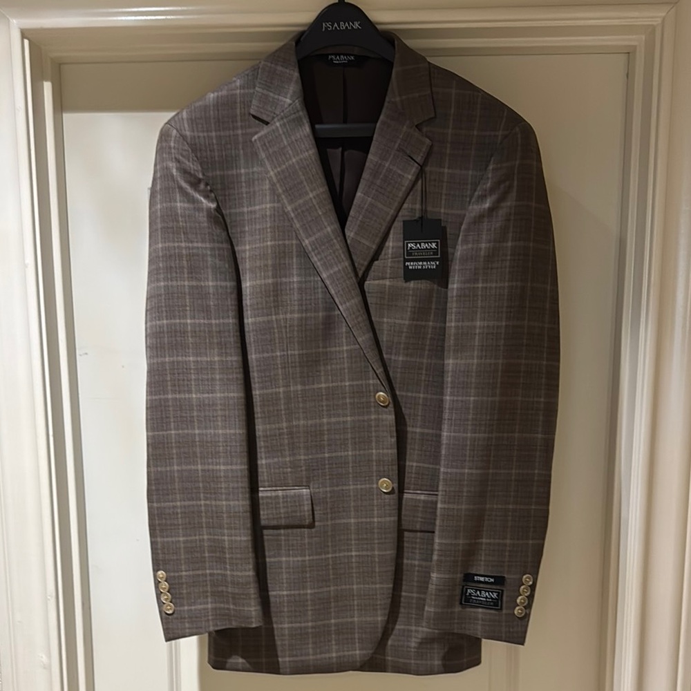 Jos. A. Bank Brown Sport Coat Wool Blend Notched Lapel